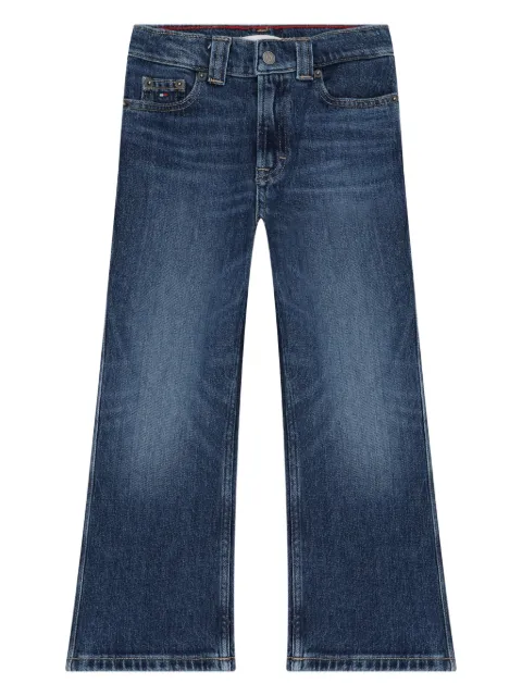 Tommy Hilfiger Junior washed-out logo-patch jeans
