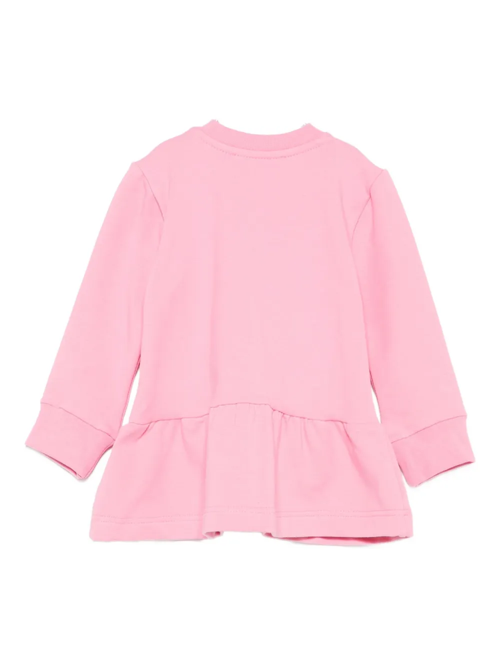 Msgm Cat-print Ruffled Dress In Pink