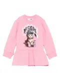 MSGM Kids cat-print ruffled dress - Pink