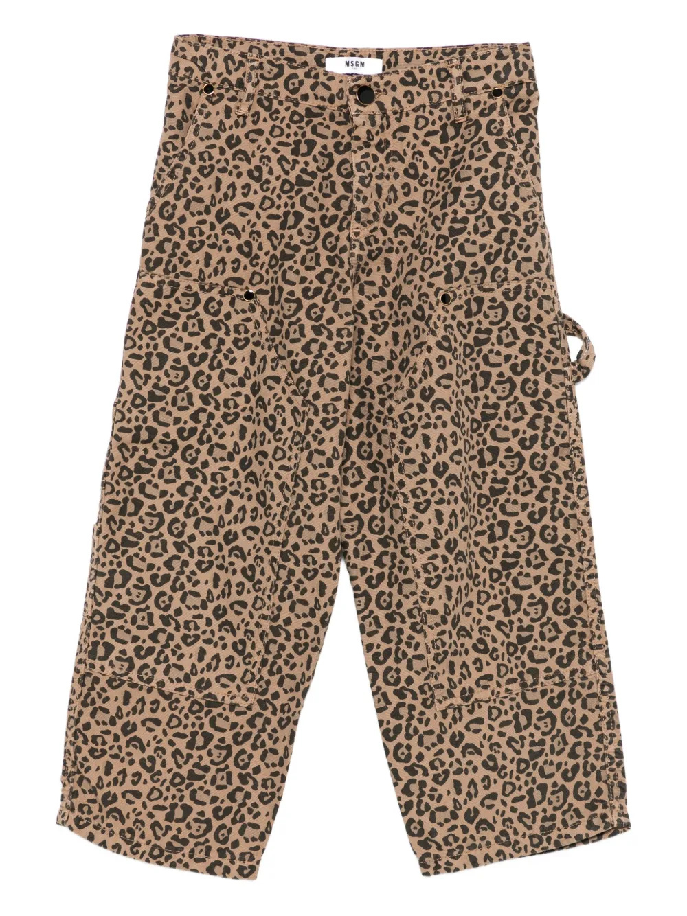 MSGM Kids leopard-print trousers Beige