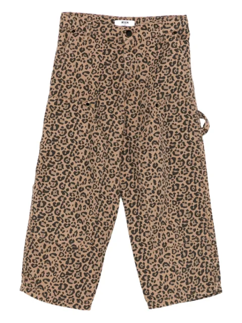 MSGM Kids leopard-print trousers