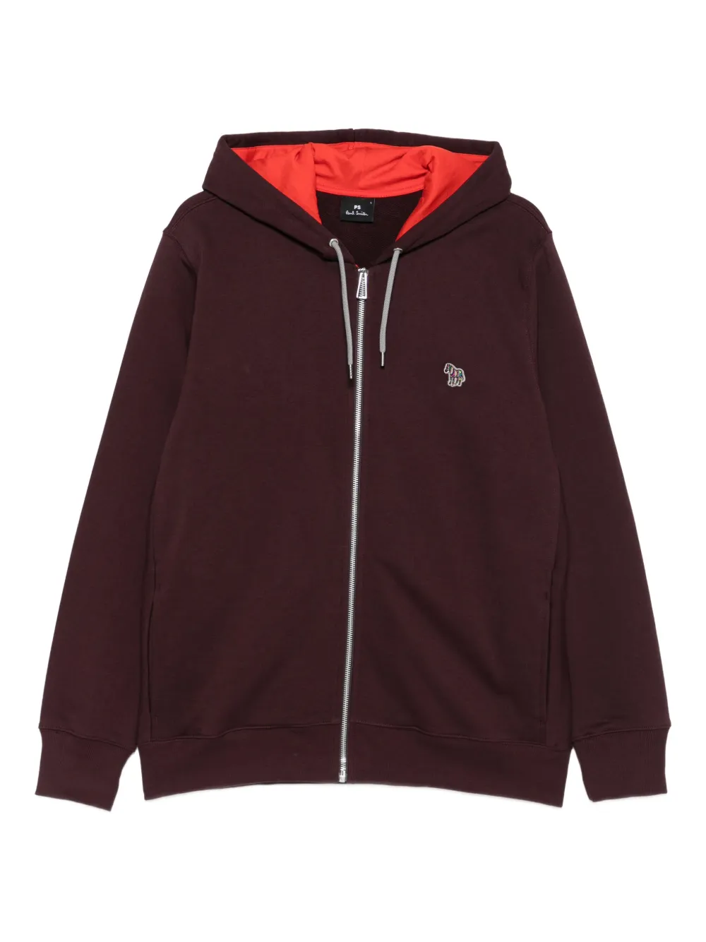 PS Paul Smith zip-up logo-embroidered hoodie | Red | Image 1