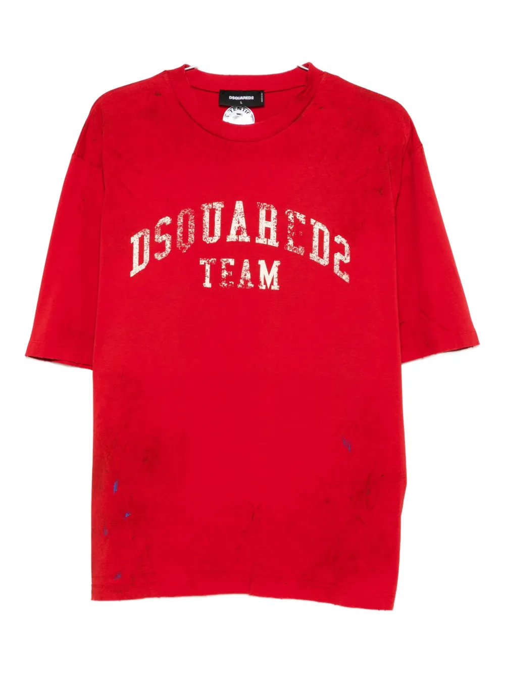 Dsquared2 Distressed Logo-print T-shirt In Red