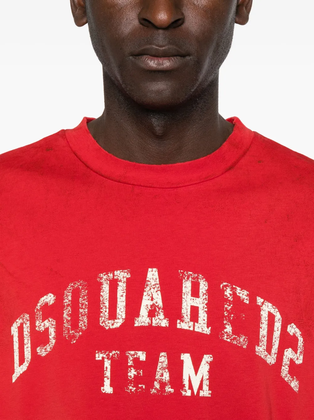 Dsquared2 Distressed Logo-print T-shirt In Red