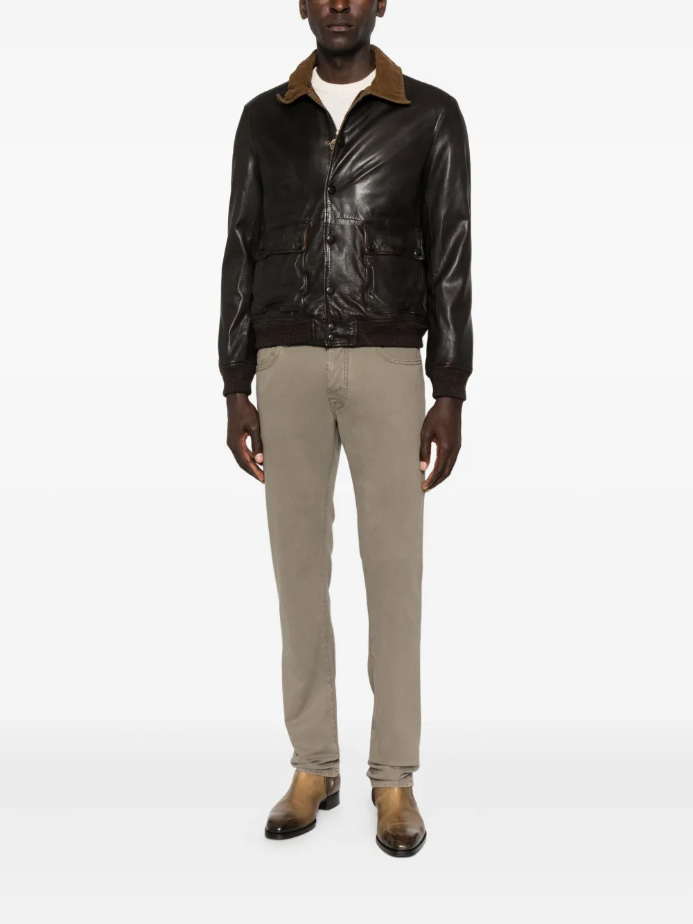 The Jackie Leathers corduroy-collar leather jacket | Leather Jackets | Image 2