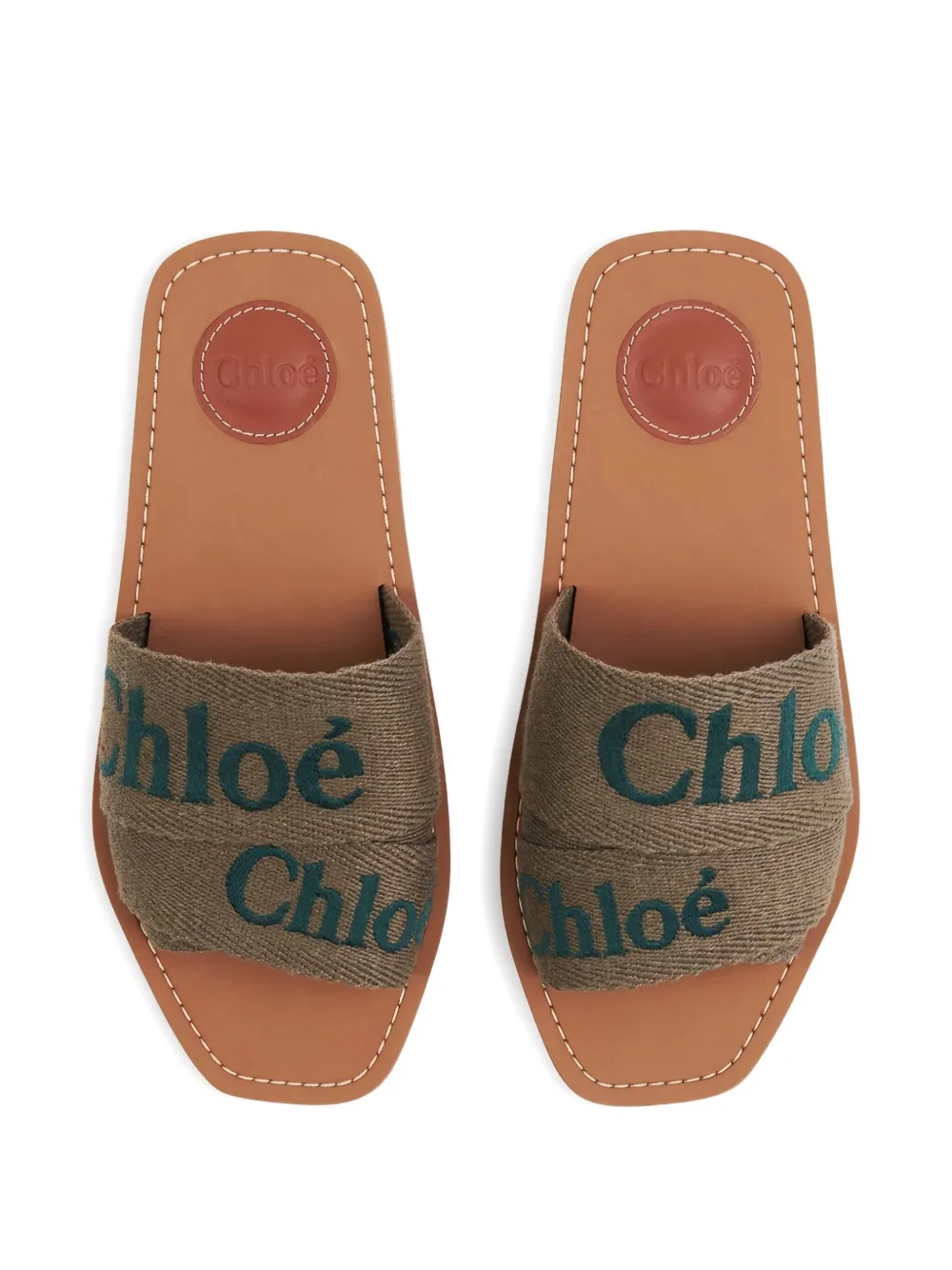 Chloé Woody flat mules Green