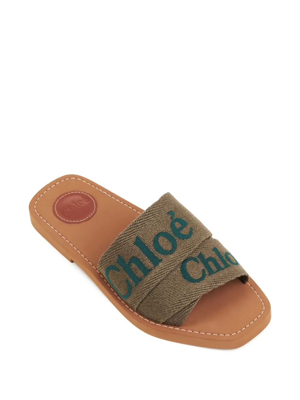 Chloé Woody flat mules Green