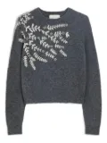 I BLUES Liutaio floral-embroidered crew-neck sweater - Grey