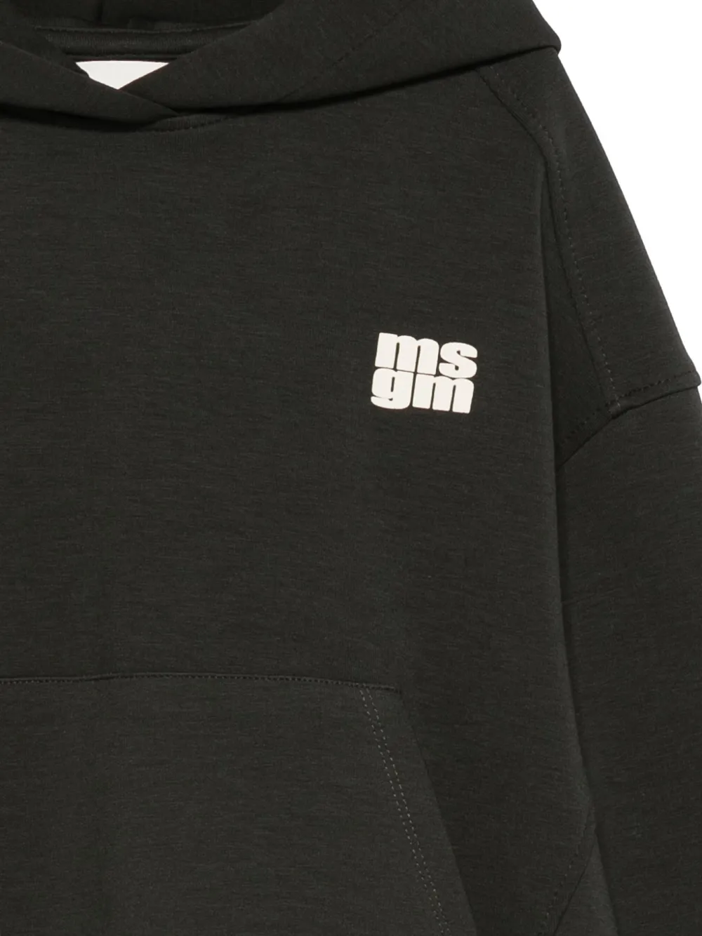 MSGM Kids logo-print hoodie Zwart