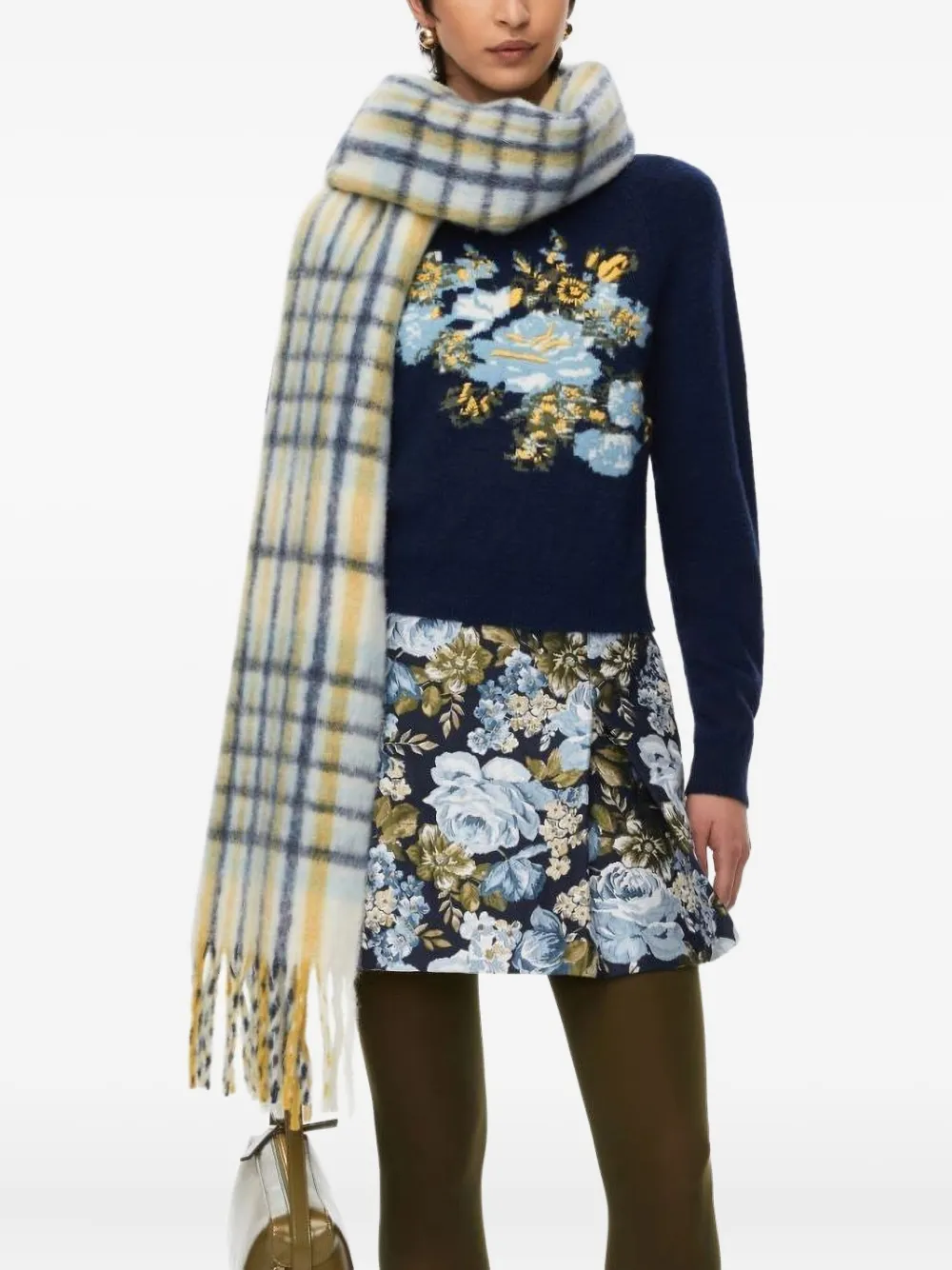 Iblues Floral-embroidered Sweater In Blue