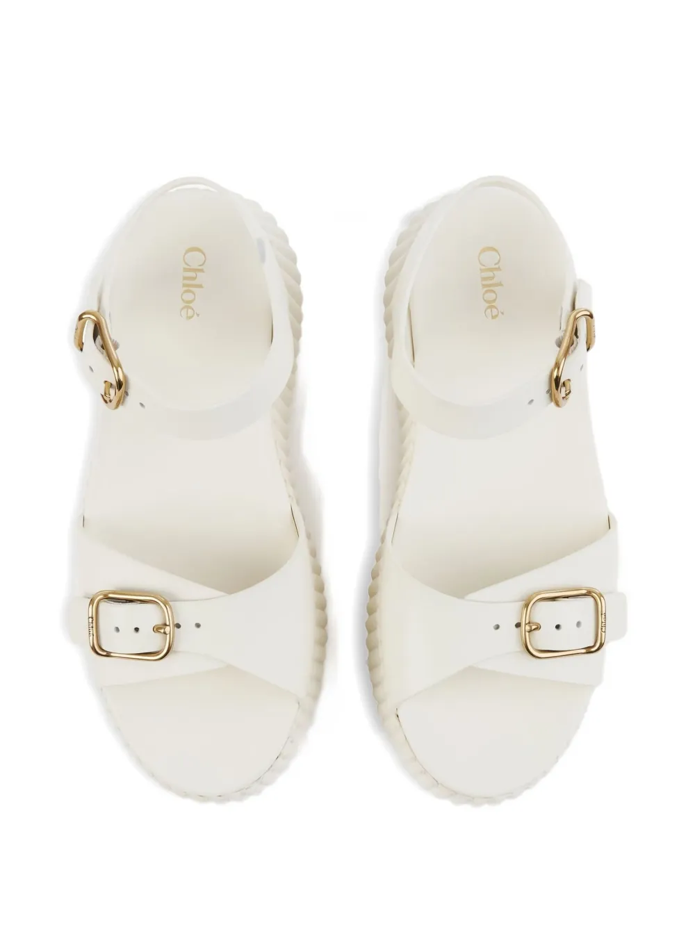 Chloé 80mm Buckle-fastening Platform Sandals In White