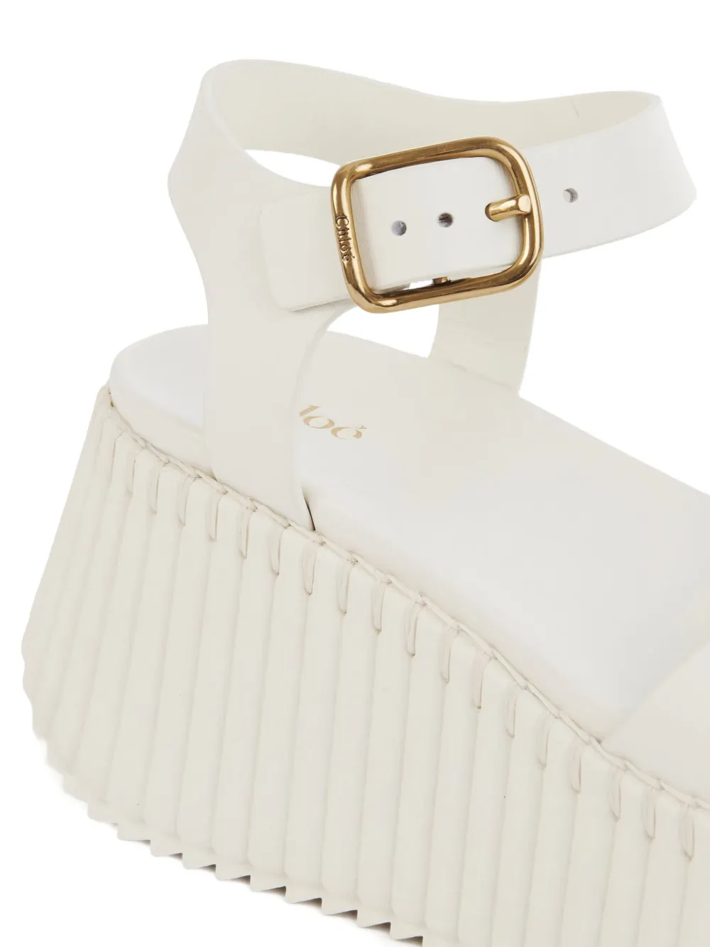 Chloé 80mm Buckle-fastening Platform Sandals In White