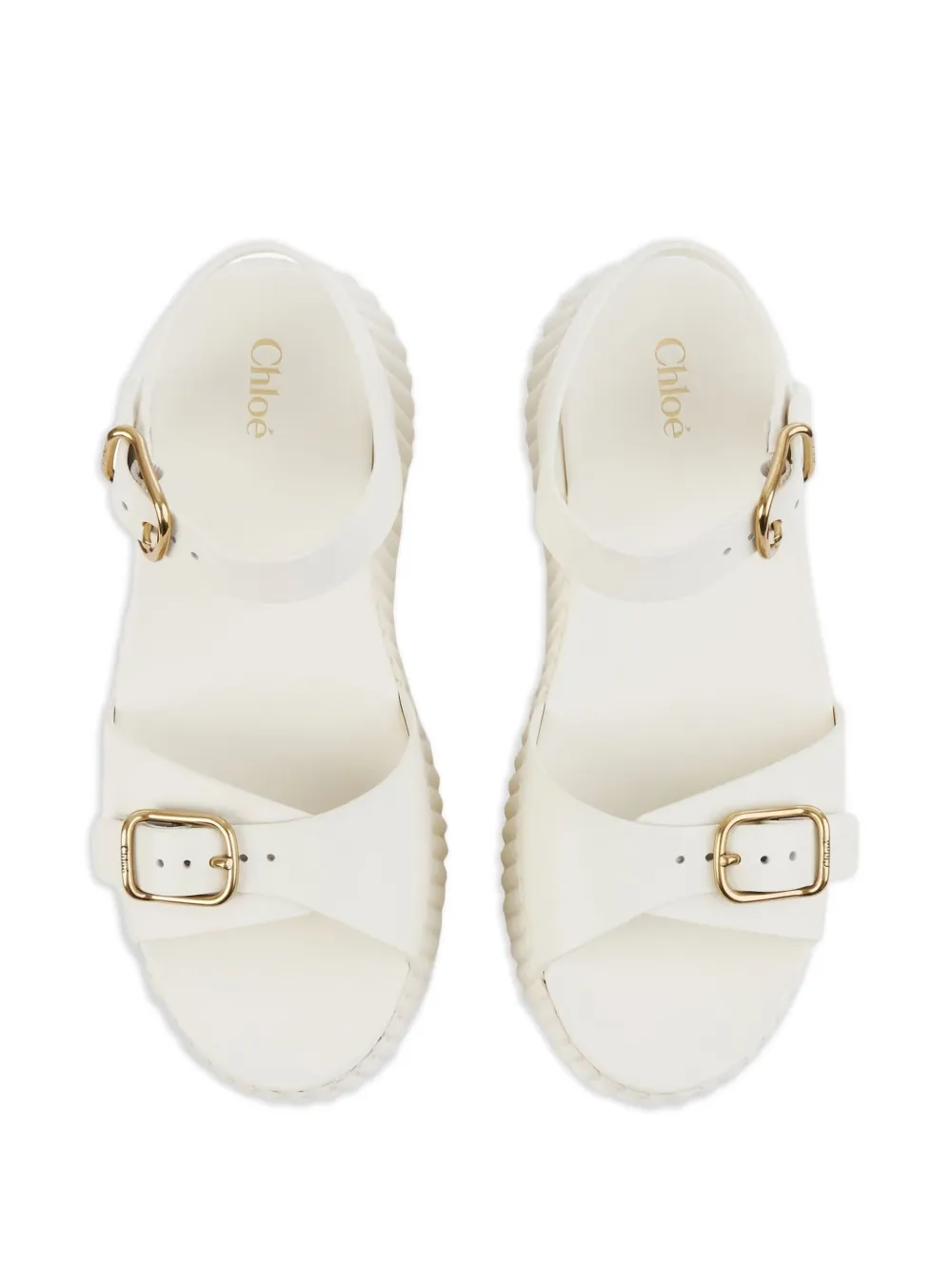Chloé 80mm buckle-fastening platform sandals White