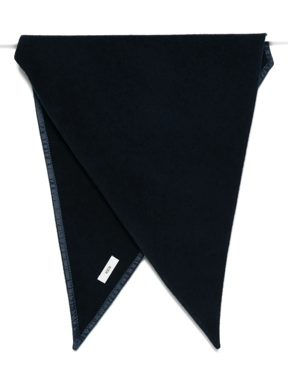Rier Triangular Wool Scarf In Black