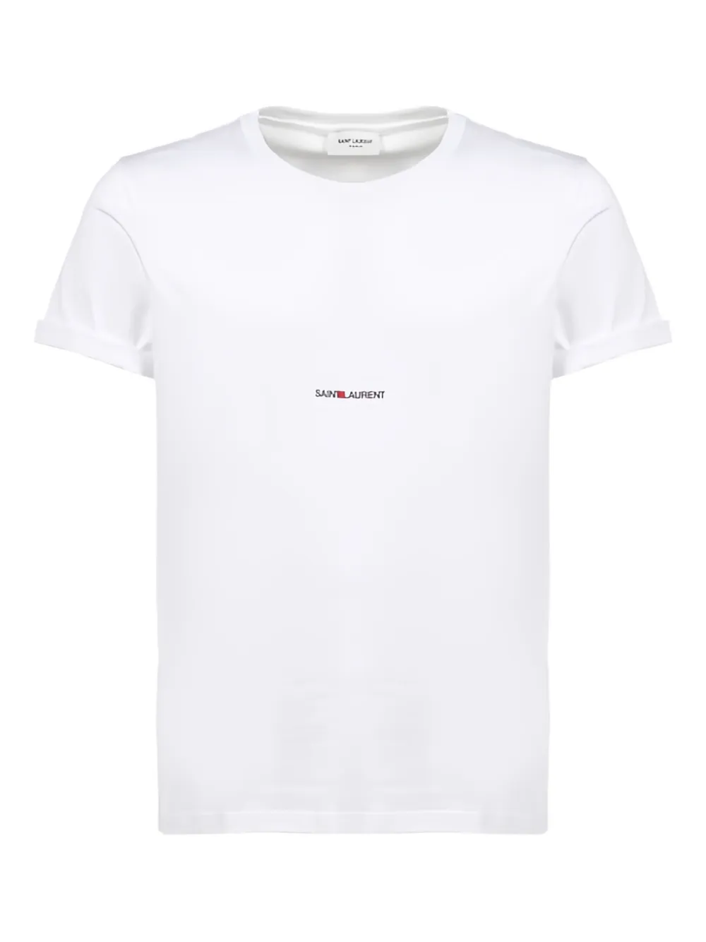 Saint Laurent Classic T-shirt met opgerolde manchetten Wit