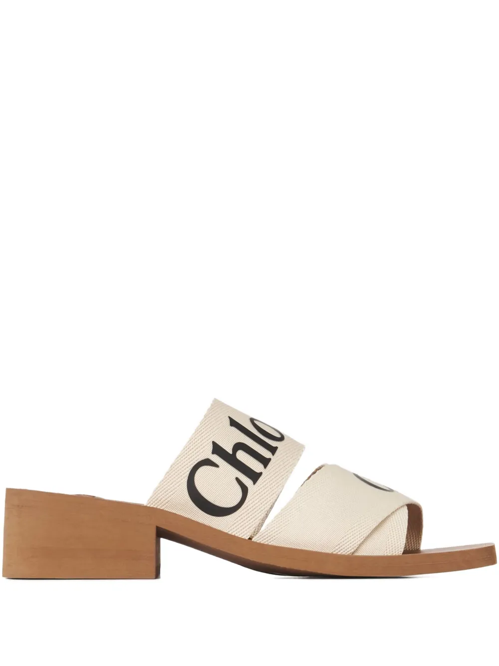 Chloé 45mm Block-heel Sandals In White