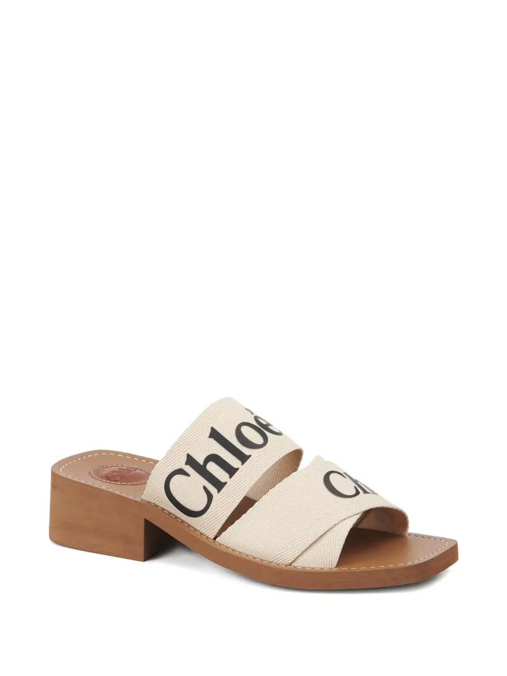 Chloé 45mm Block-heel Sandals In White