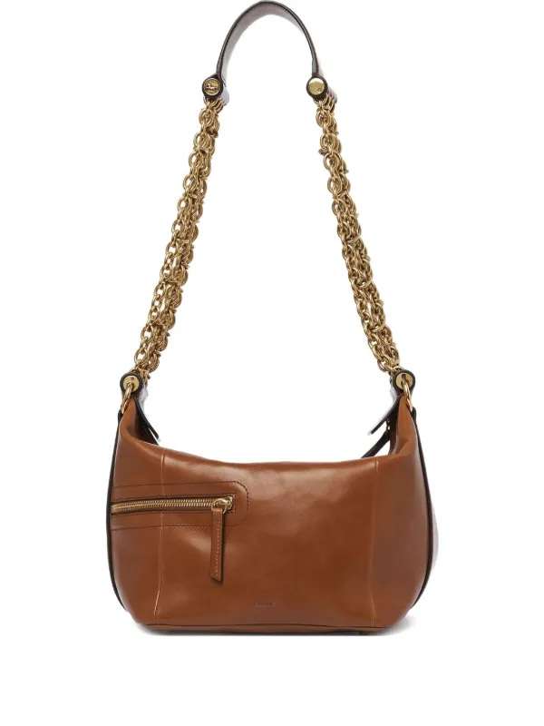 Chloé Chain-trimmed Leather Bag in Brown