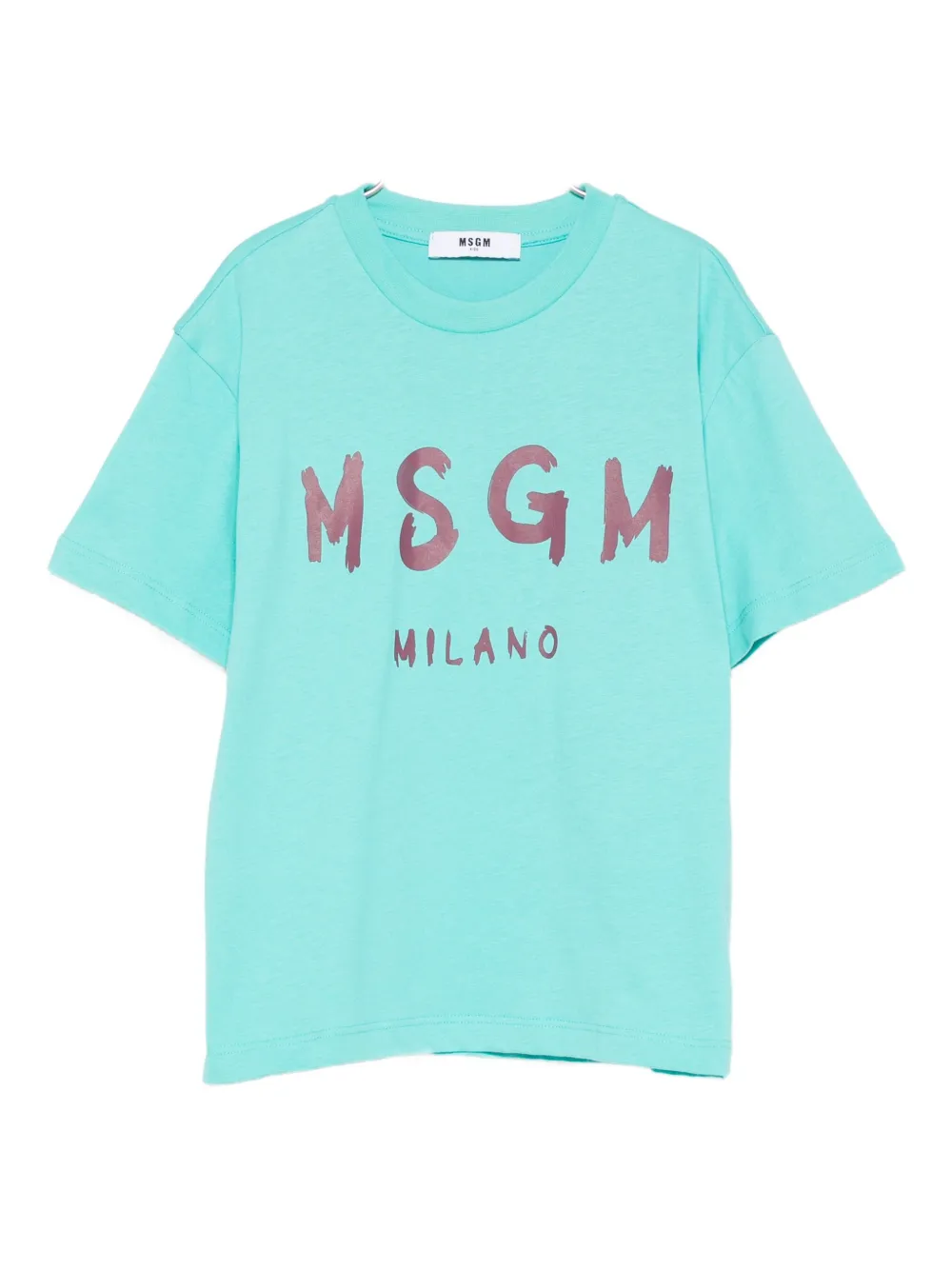 MSGM Kids logo-print T-shirt - Blu
