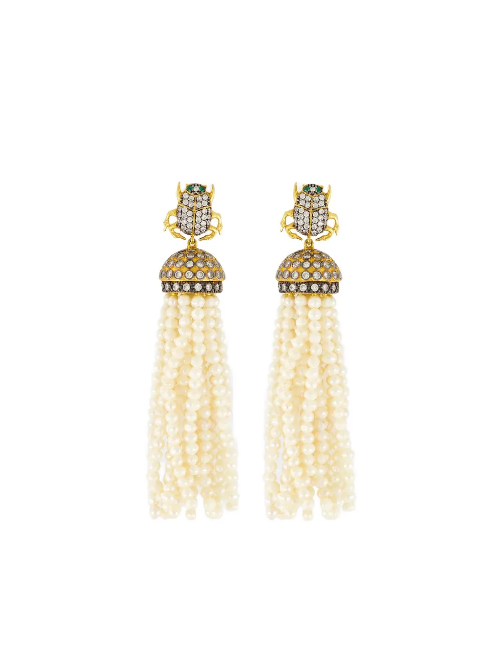 Begüm Khan scarab-beetle tassel earrings | Yellow | Image 1