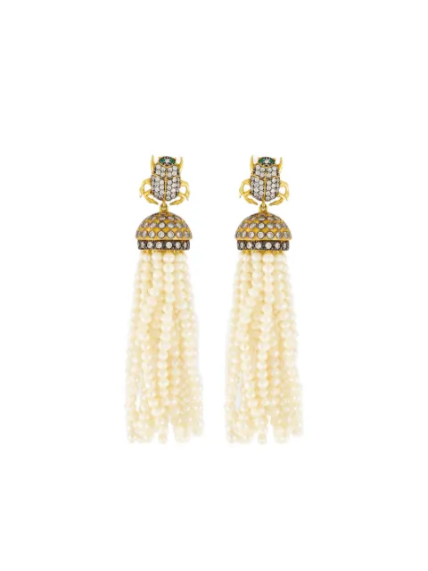 Begüm Khan scarab-beetle tassel earrings