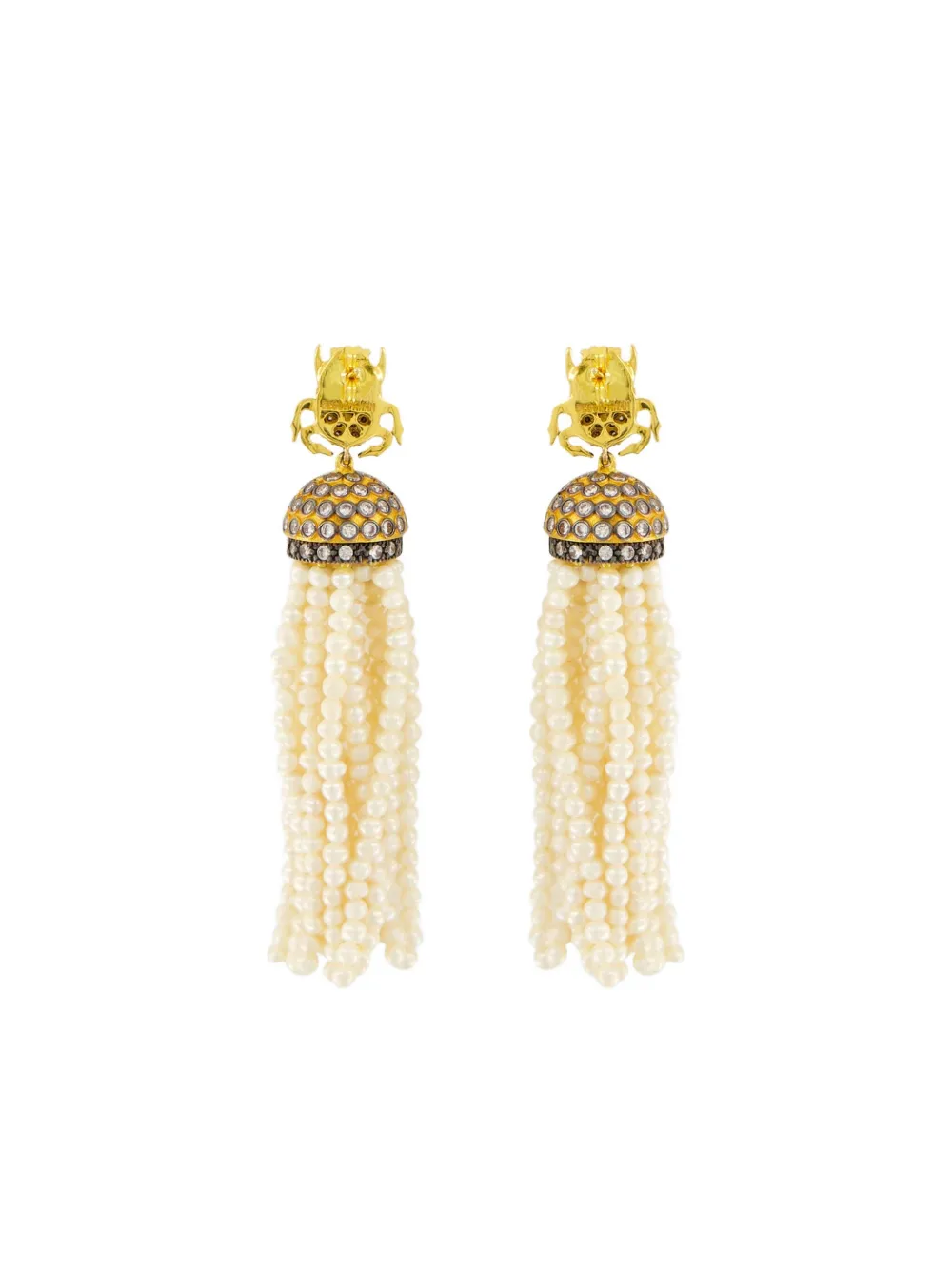 Begüm Khan scarab-beetle tassel earrings - Geel