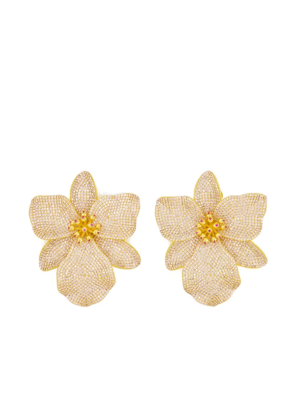 Begüm Khan Singapore Orchids embellished earrings - Gold