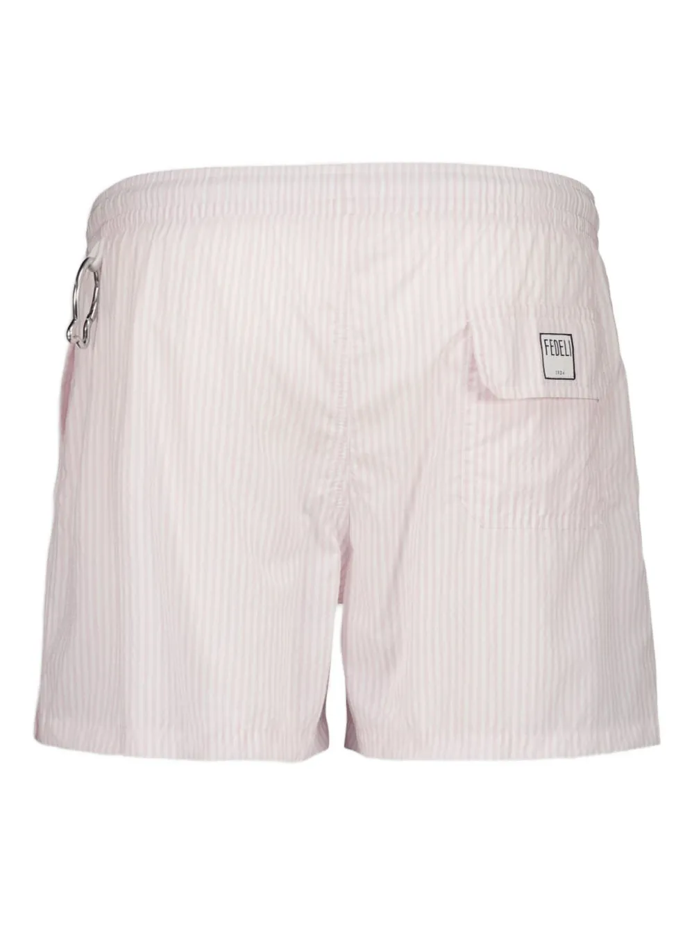 Fedeli Madeira Striped Drawstring Swim Shorts In White