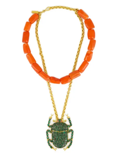 Begüm Khan scarab-motif necklace