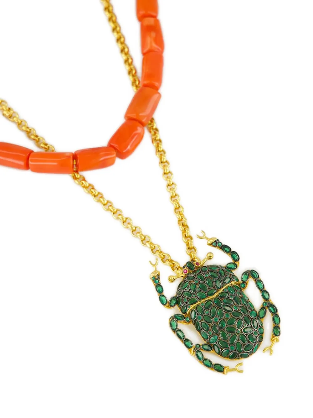  Begüm Khan Scarab-motif Necklace - Green 