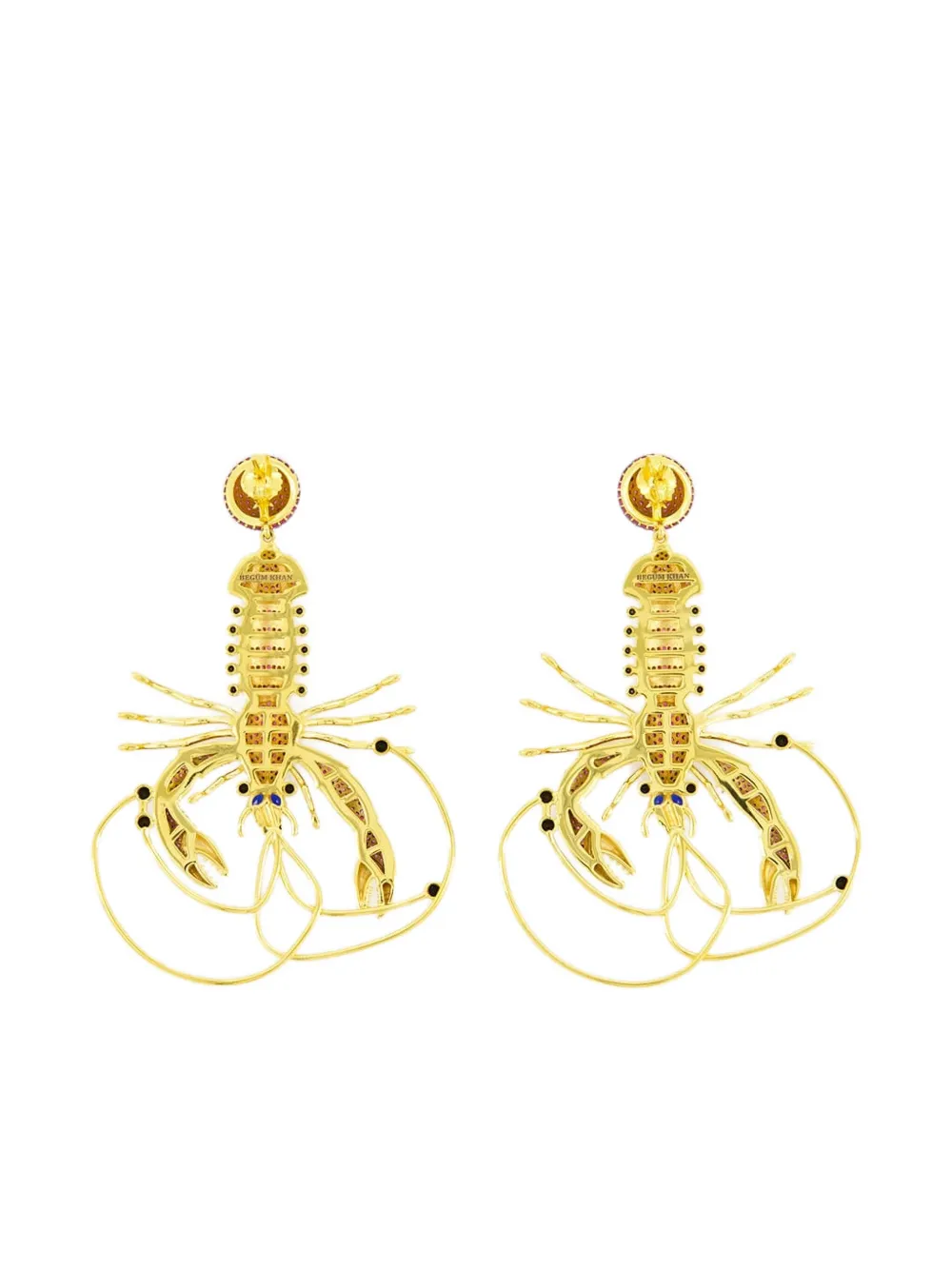 Begüm Khan crystal-embellished lobster earrings - Giallo