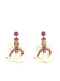 Begüm Khan crystal-embellished lobster earrings - Yellow