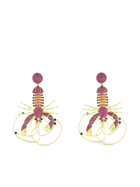 Begüm Khan crystal-embellished lobster earrings
