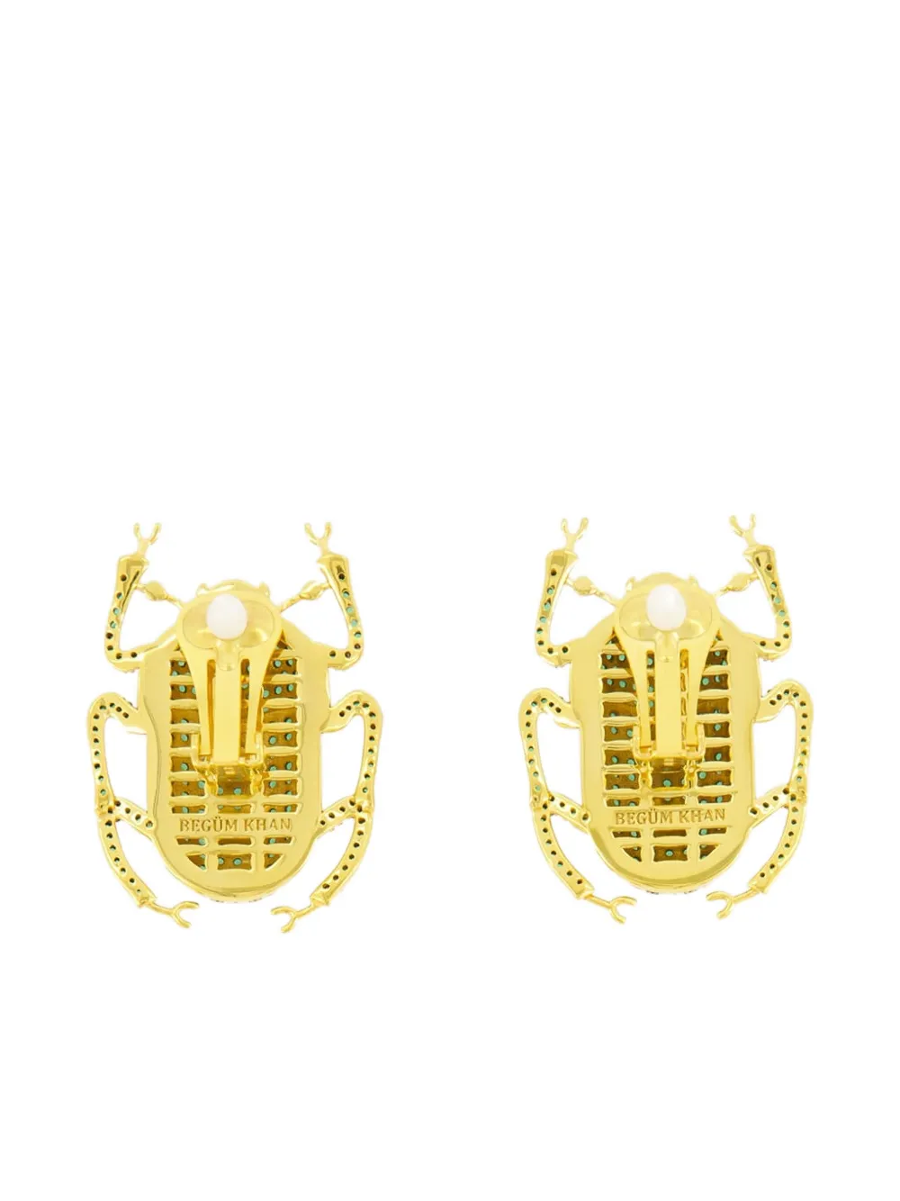 Begüm Khan Pharaoh beetle earrings - Groen