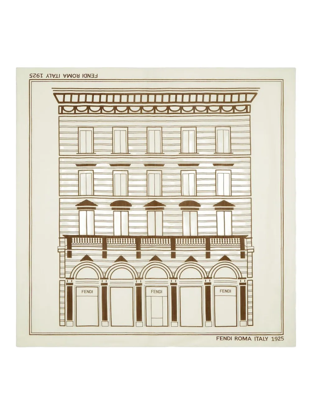 FENDI Sjaal met Palazzo  in Roma-patroon - Beige