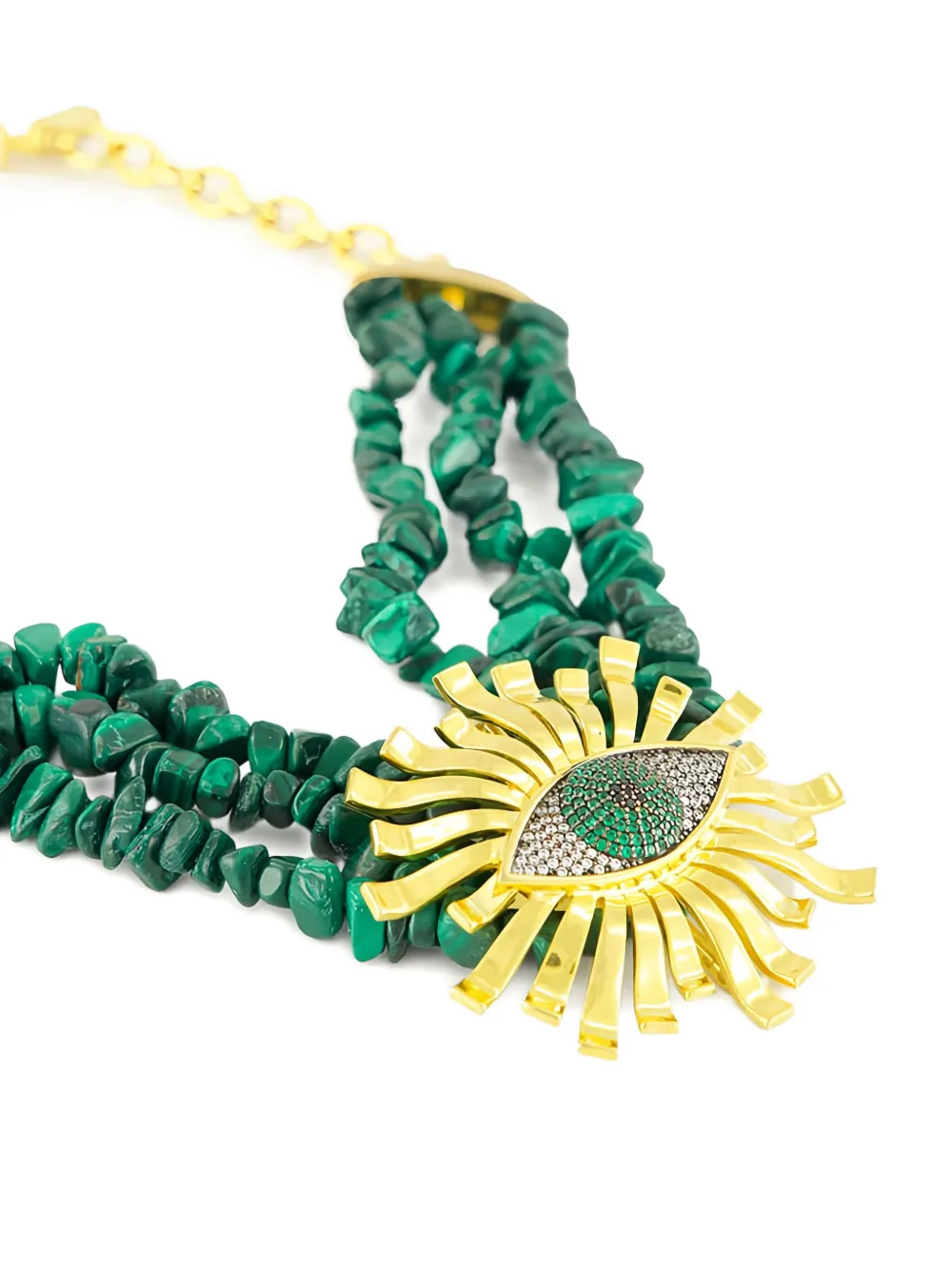 Begüm Khan malachite sun-eye necklace - Goud