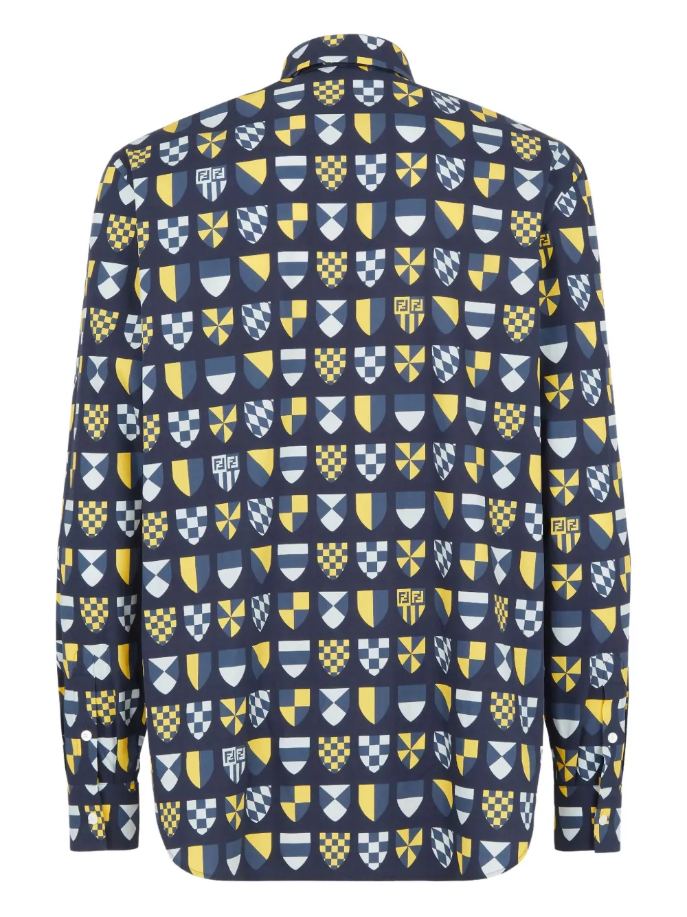 FENDI Overhemd met wapenschildprint Blauw