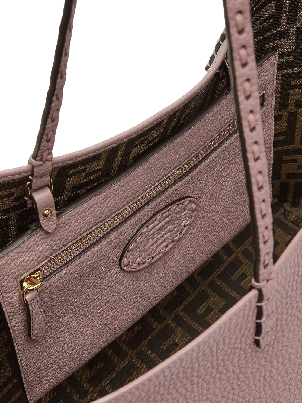 FENDI medium Roll leather tote bag Roze
