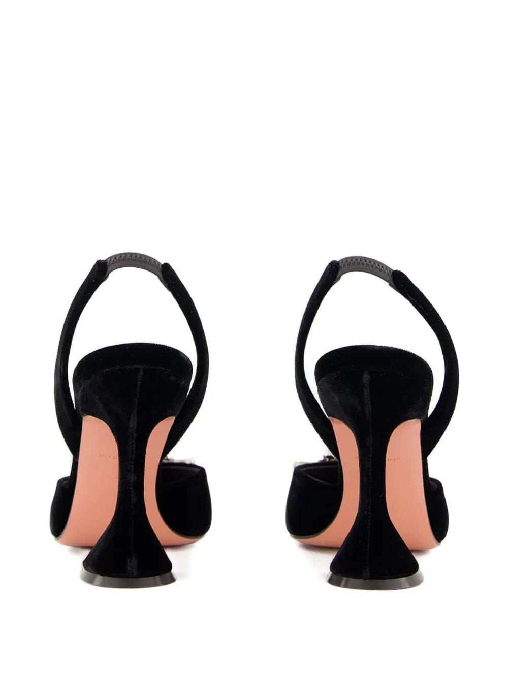 Amina Muaddi 95mm embellished slingback heeled pumps Black