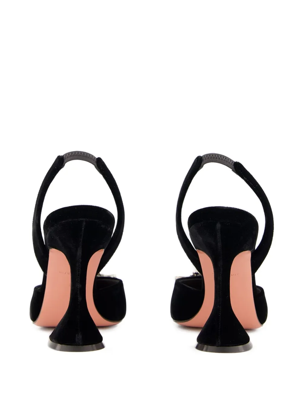 Amina Muaddi 95 mm verfraaide slingback pumps met hak Zwart