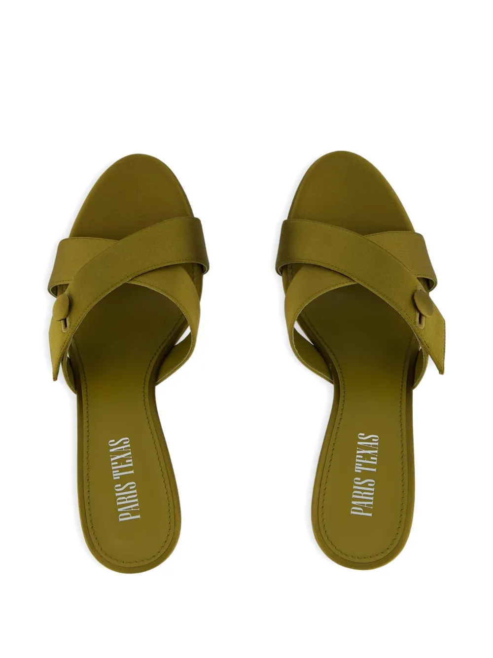 Paris Texas Lidia Satin Cross-strap Sandals In Green