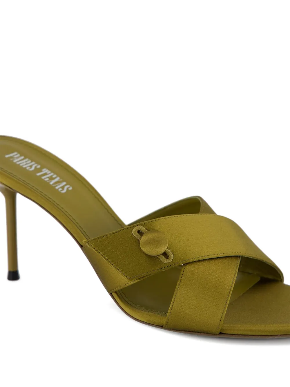 Paris Texas Lidia Satin Cross-strap Sandals In Green