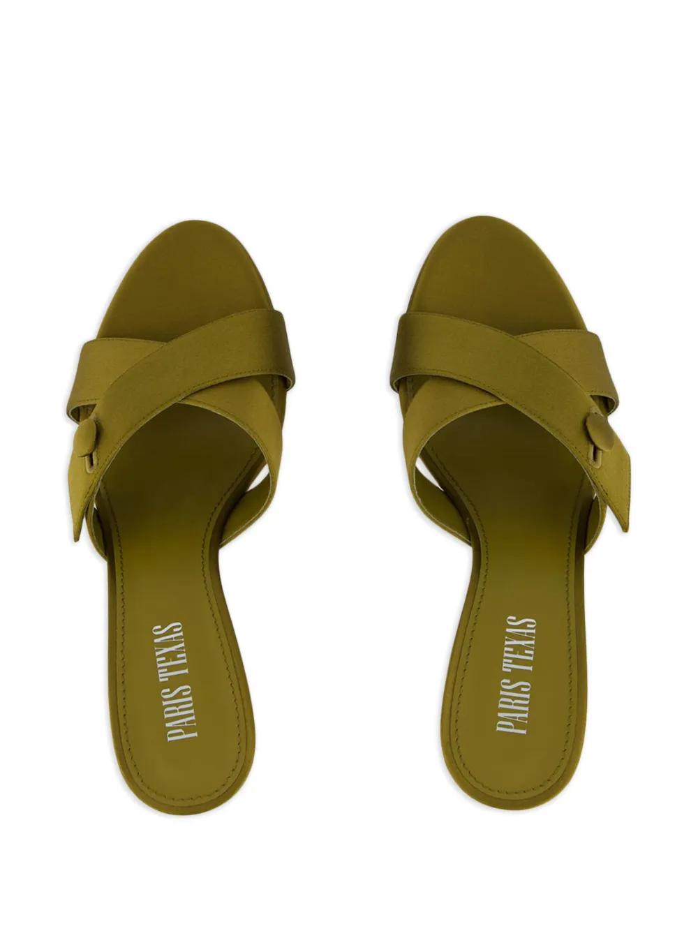 Paris Texas Lidia satijnen sandalen met kruisbandjes Groen
