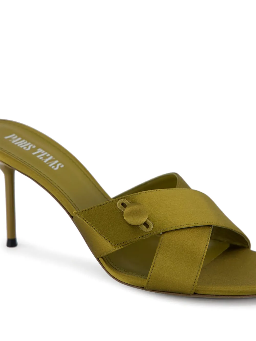 Paris Texas Lidia satijnen sandalen met kruisbandjes Groen