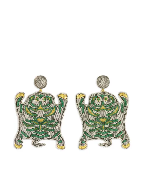 Begüm Khan Bengal tiger-shaped earrings