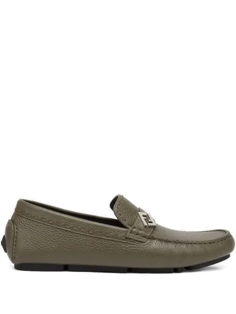 FENDI leather FF logo loafers