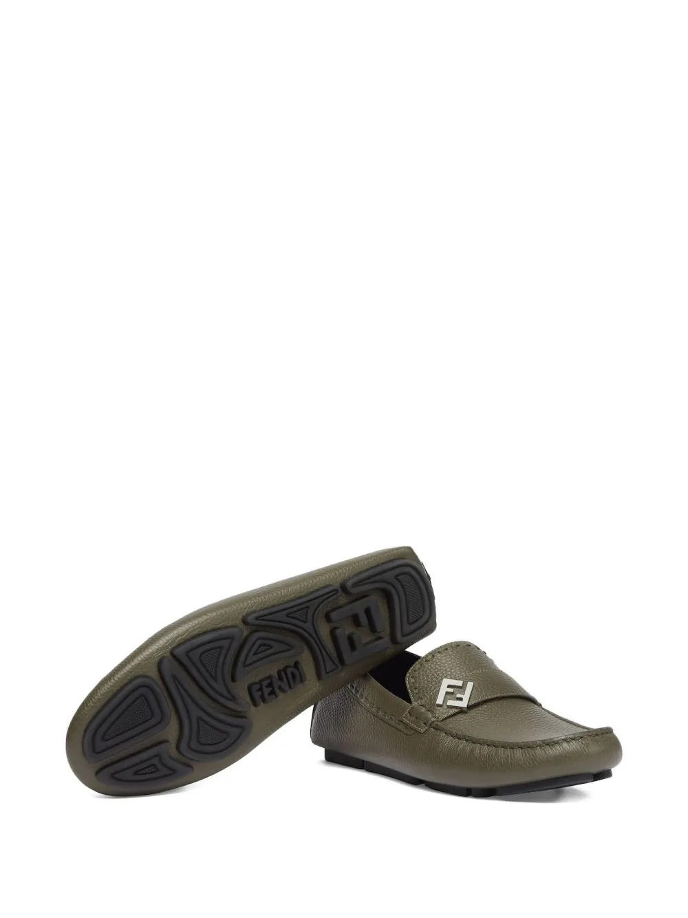 Fendi Driver Loafer Taupe In Brown