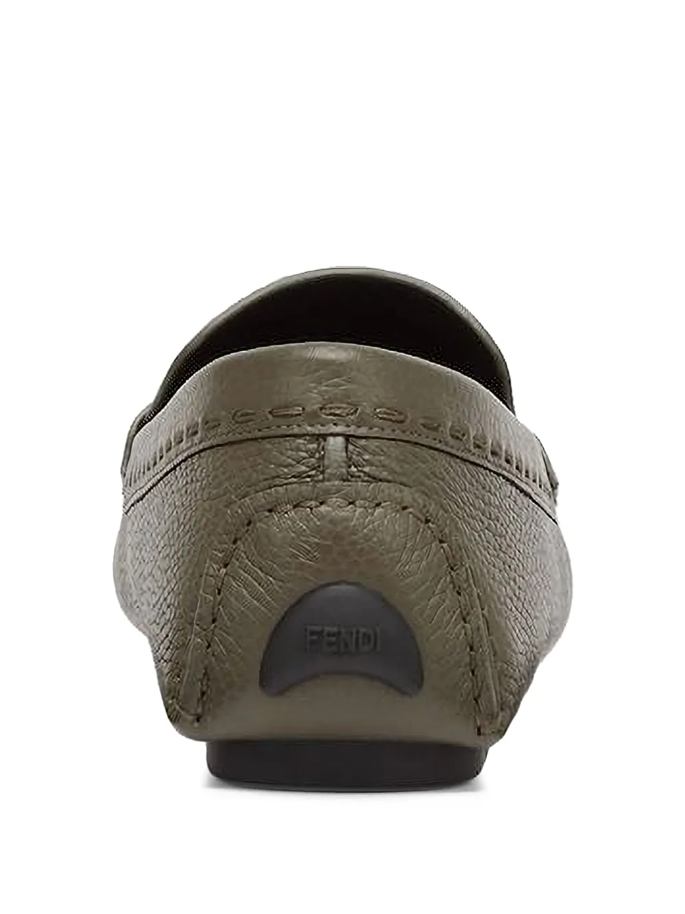 FENDI Leren loafers met FF-logo Groen