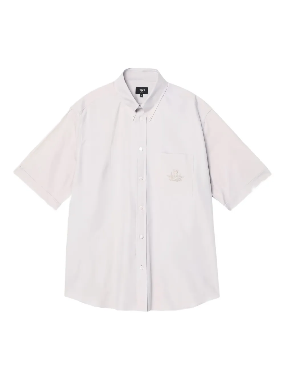 FENDI embroidered-pocket short-sleeve shirt | Neutrals | Image 1