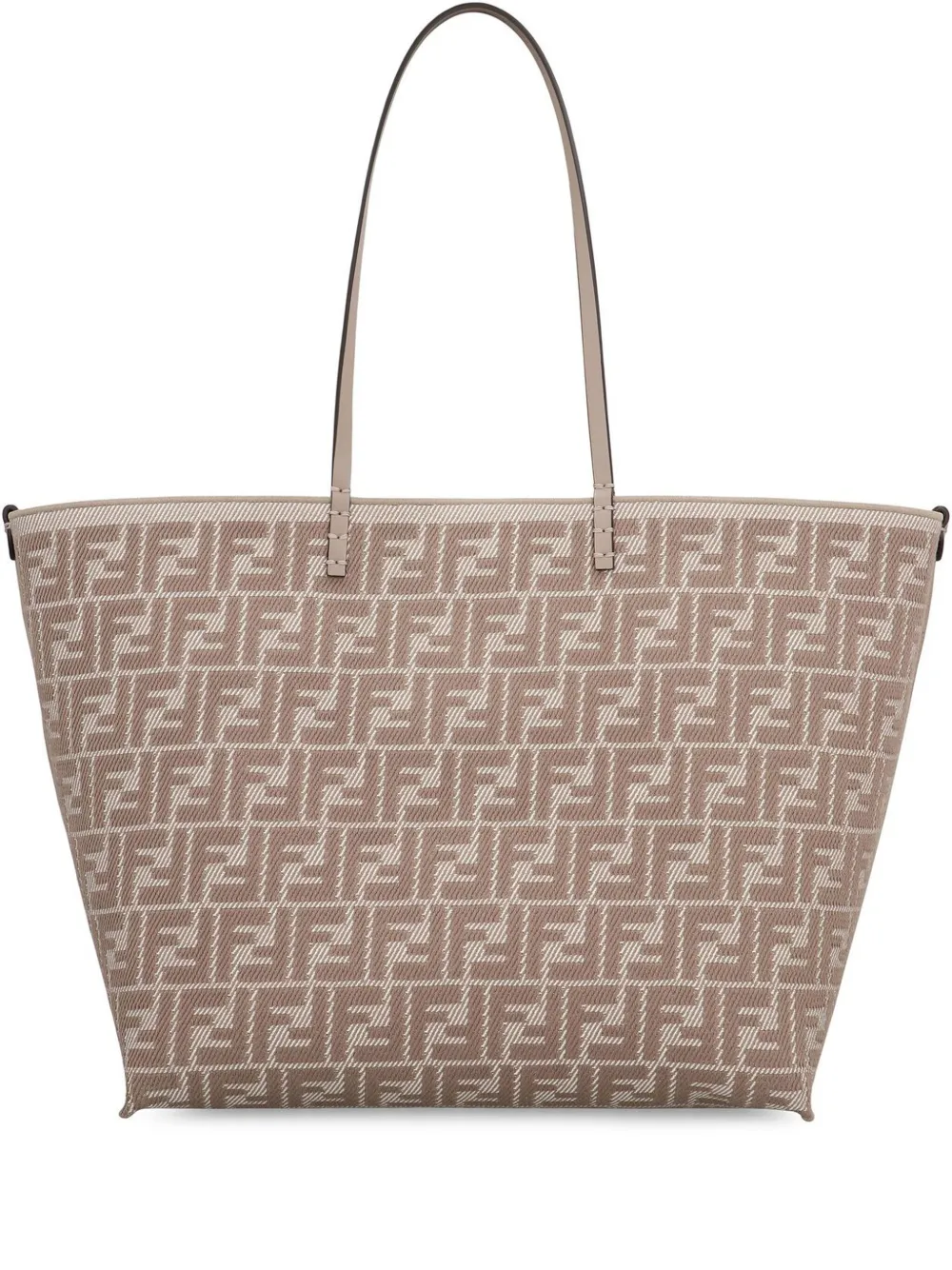 Fendi Large Roll Striped Tote Bag In Gray